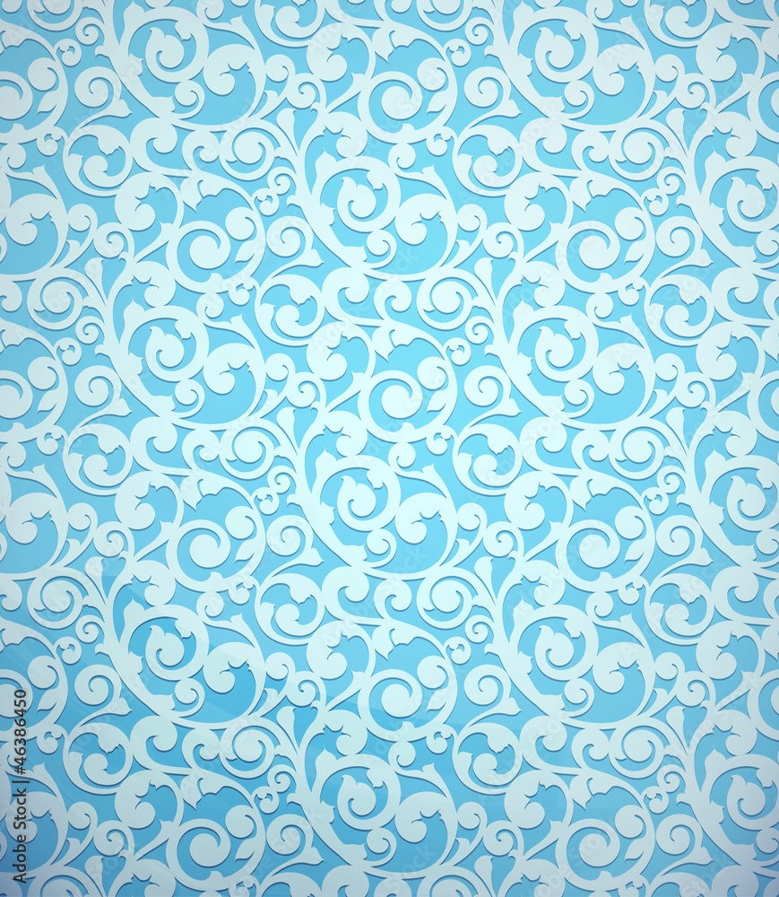 Blue vintage seamless pattern