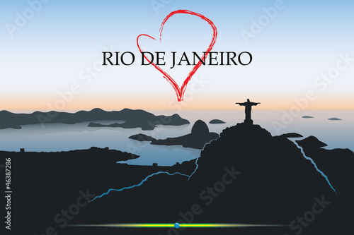 Rio De Janeiro postcard - vector illustration