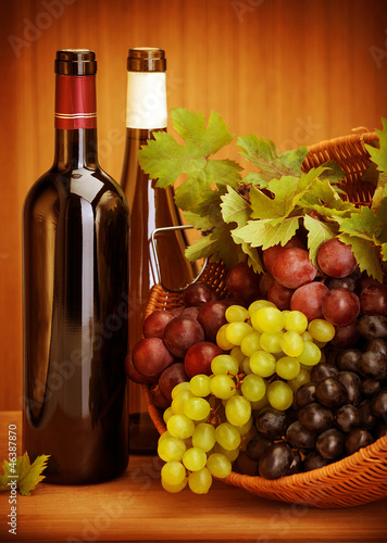 Grape wine still life
