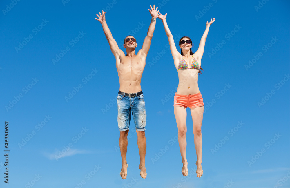 Happy Young Couple Together On The Beach Happy Young Couple Together On The Beach