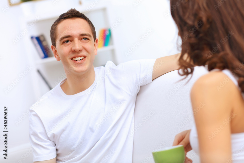 Young happy couple at hone together s Young happy couple at hone together s