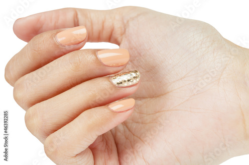 Women hands with nail manicure closeup
