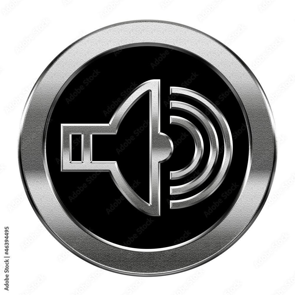speaker icon silver, isolated on white background. speaker icon silver, isolated on white background.