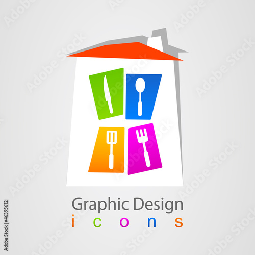 Abstract set kitchen house