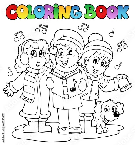 Coloring book carol singing theme 1