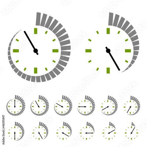 Vector round timer symbols