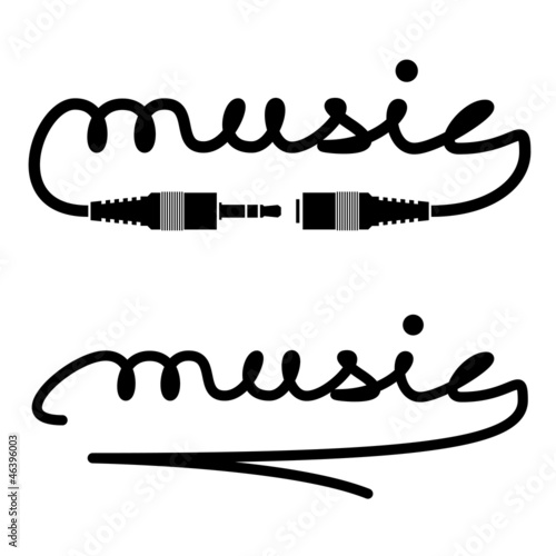vector jack connectors music calligraphy
