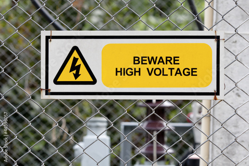 high voltage warning sign