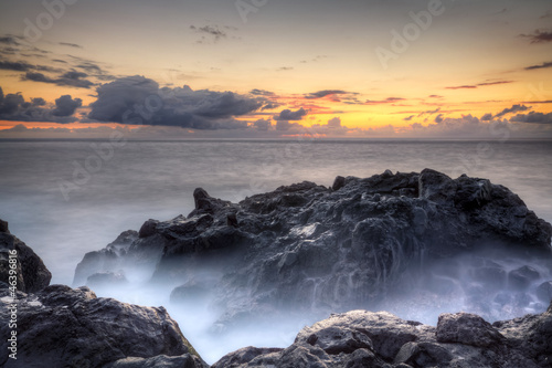 Crépuscule sur littoral réunionnais
