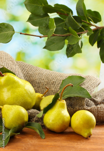 Juicy flavorful pears of nature background