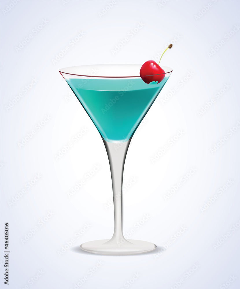 Illustration of realistic Martini Cocktail Glass Illustration of realistic Martini Cocktail Glass