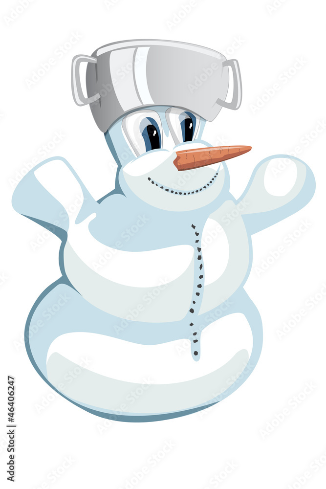 Smiling snowman isolated on white background Smiling snowman isolated on white background
