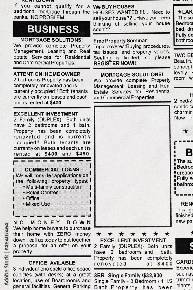 Fototapeta premium Classified Ad