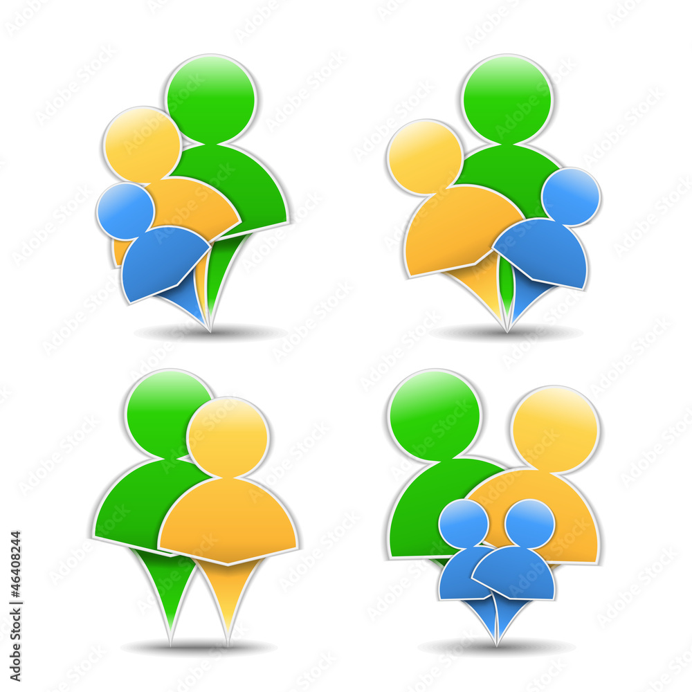 Abstract family icons Abstract family icons
