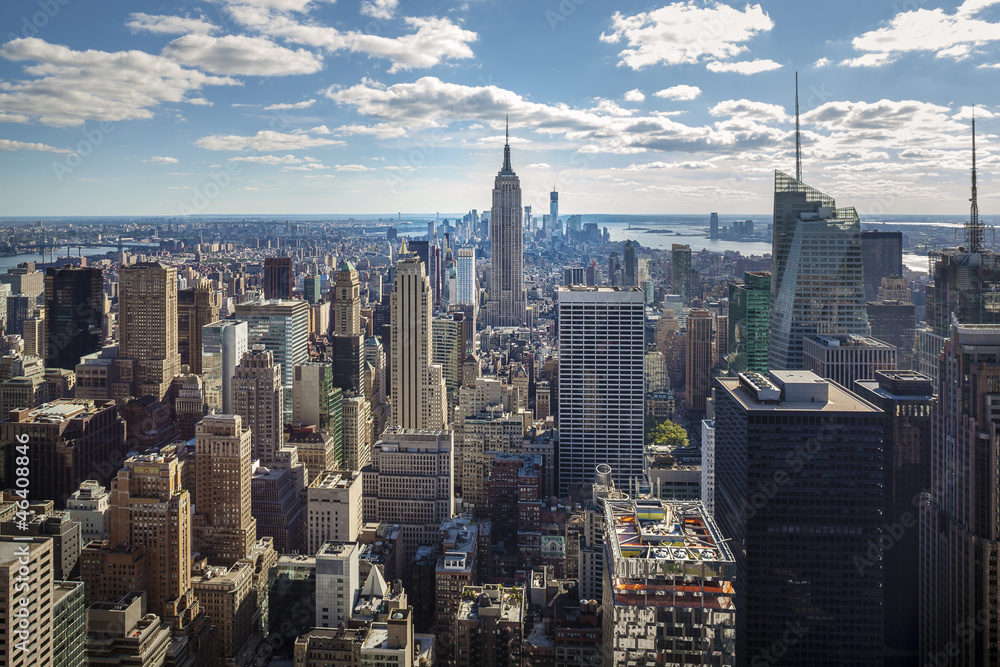 Panorama of New York City: midtown and downtown