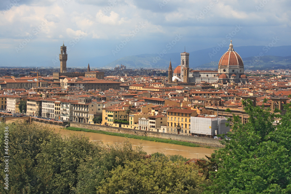 View of Florence with Duomo, Palazzo Vecchio