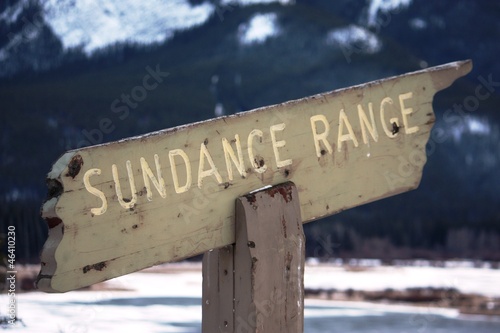 Signpost to sundance mountain range photo