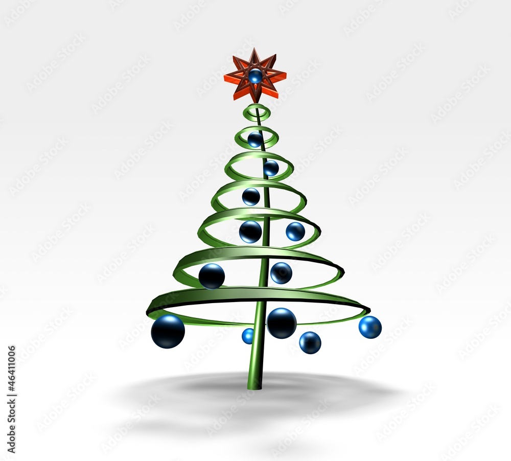 Symboliczne drzewko na Boże Narodzenie 3d rendering. - obrazy, fototapety, plakaty 