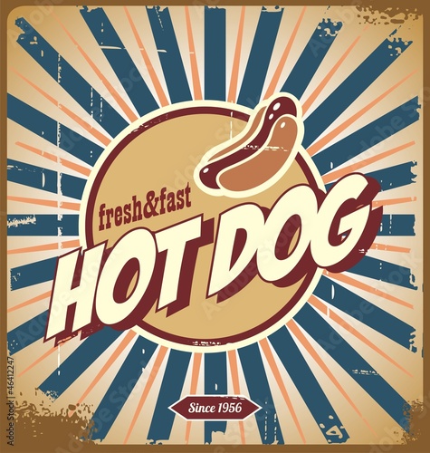 Hot dog vintage sign