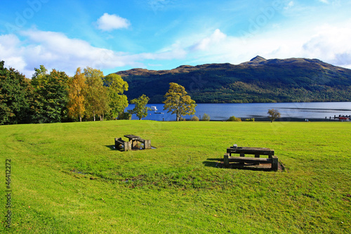 Loch Lomond, Tarbet in October, Scotland, UK photo