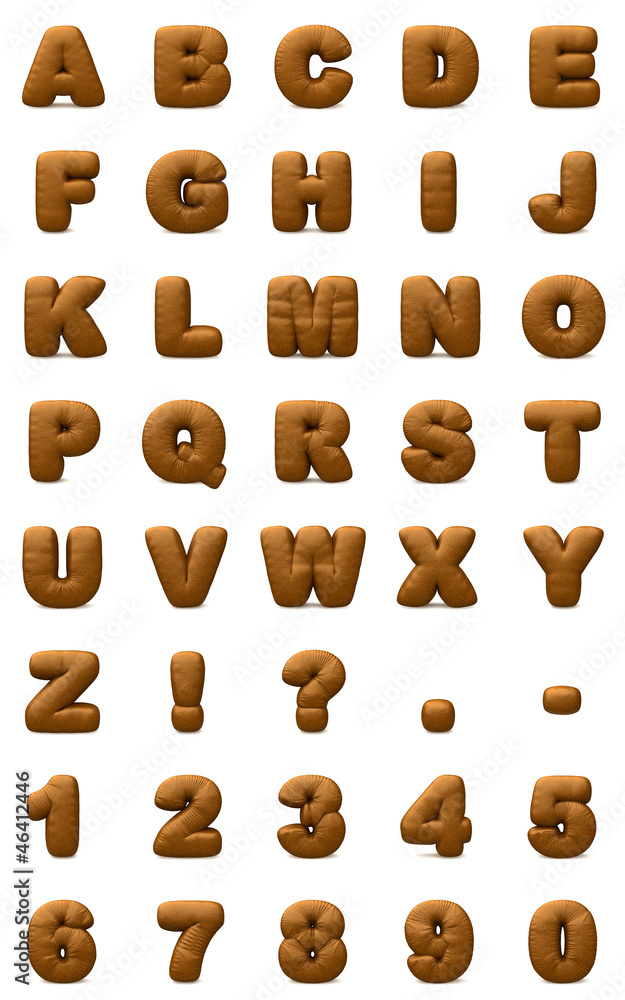 alphabet set of brown leather alphabet set of brown leather