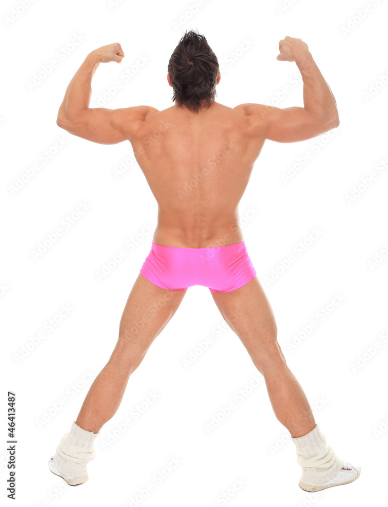 Muscular sexy naked dancer posing in the studio Muscular sexy naked dancer posing in the studio