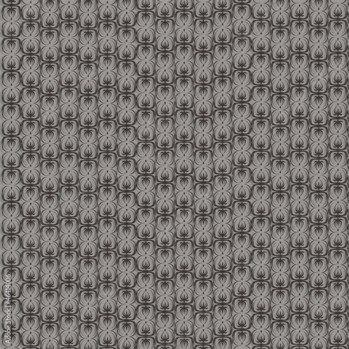 Grey wallpaper pattern with black ornament