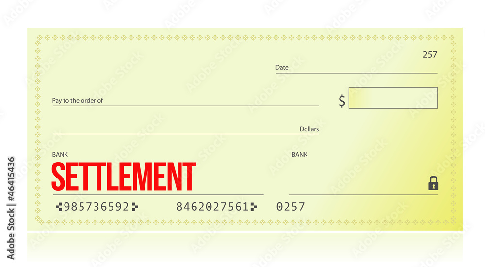 settlement bank check