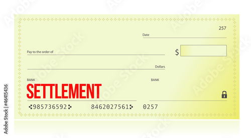 Фотография settlement bank check