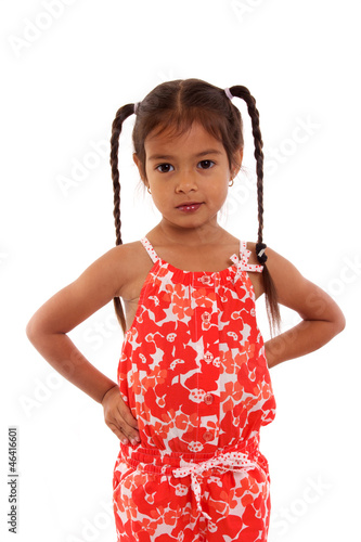 joli petite fille avec couettes Stock Photo | Adobe Stock