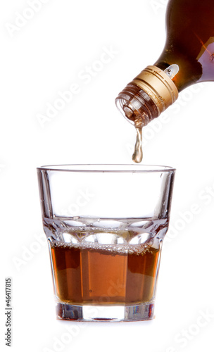 whiskey being poured into a glass