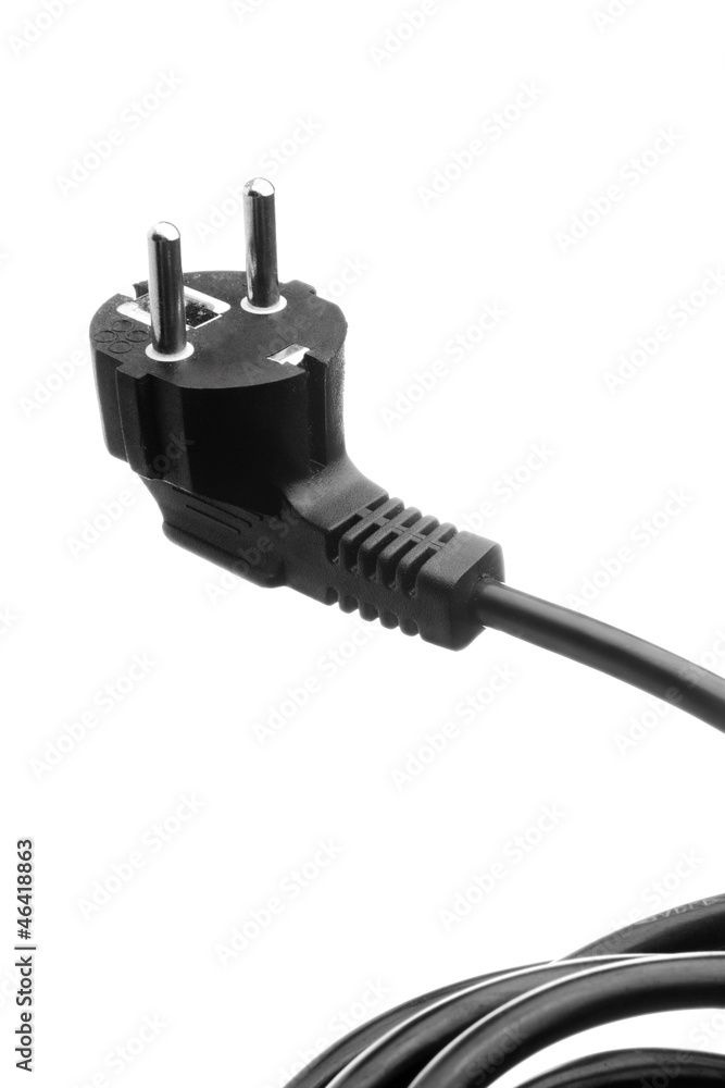 Fototapeta premium electrical cable with plug on white background
