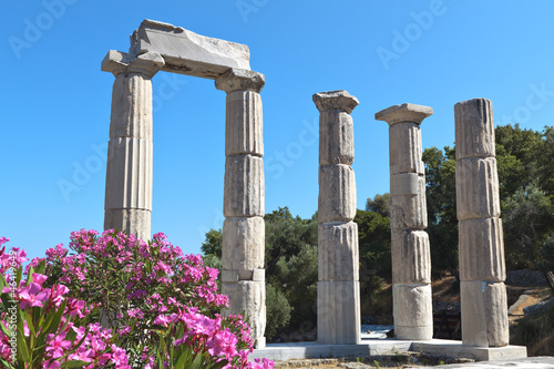 Ancient temple at Samothraki island in Greece photo