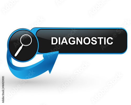 diagnostic sur bouton web design bleu