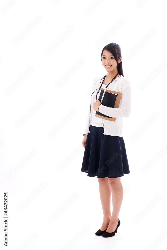 attractive asian businesswoman on white background attractive asian businesswoman on white background