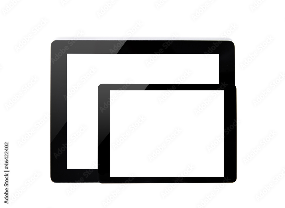 ibig computer and mini tablet on isolated background ibig computer and mini tablet on isolated background