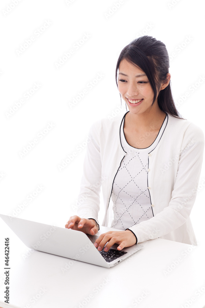 attractive asian businesswoman on white background attractive asian businesswoman on white background