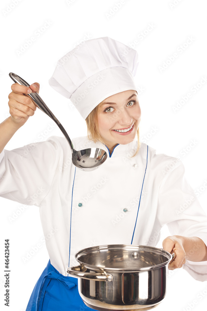 Portrait of chef isolated over white background Portrait of chef isolated over white background
