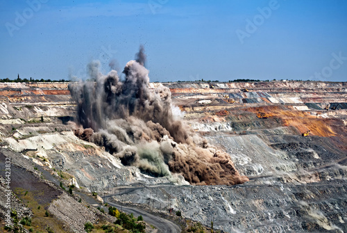 blast in open cast mine