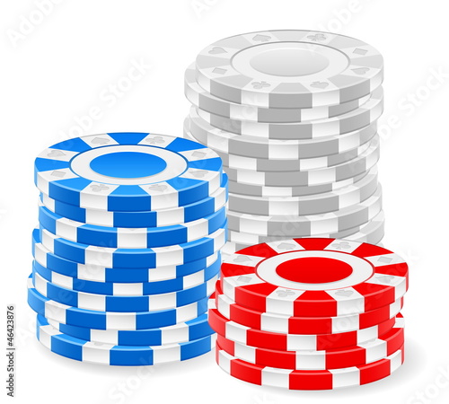 Casino chips stack on a white background.