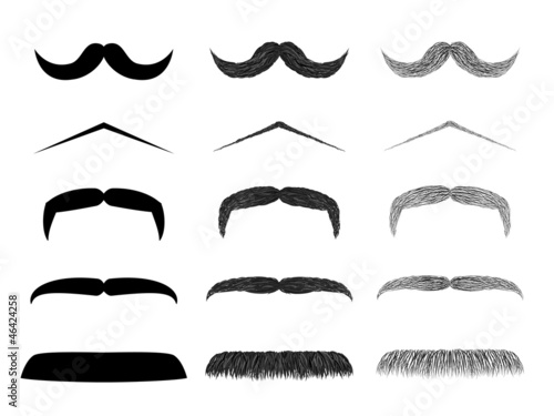 Isolated moustache illustration collection