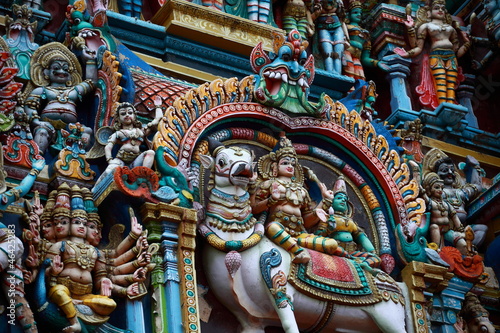 Sculptures on Hindu in Menakshi Temple, Madurai, India