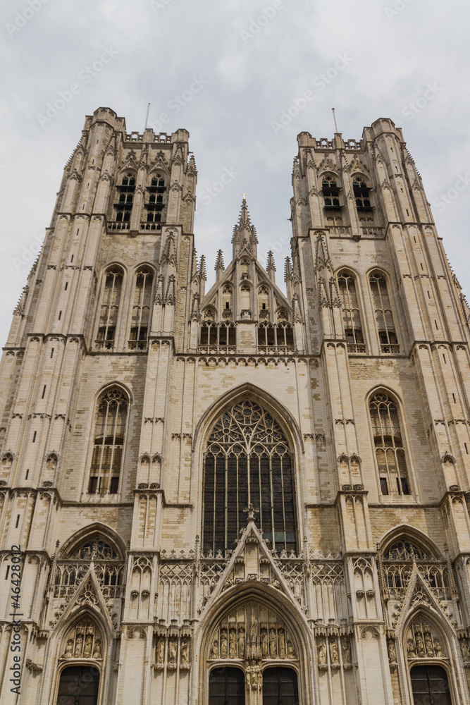 The beautiful Gothic cathedral St. Michael and St. Gudula strivi