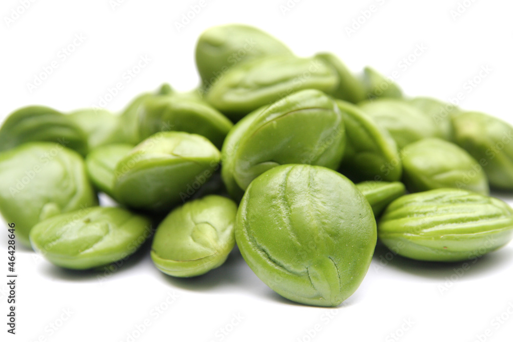 Petai, Bitter beans On White Backgound Petai, Bitter beans On White Backgound