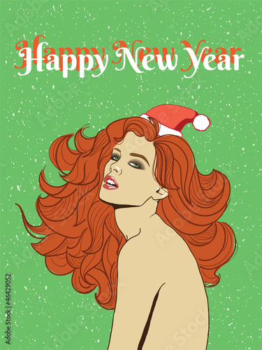 Girl in a cap. new year