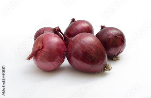red onion on white