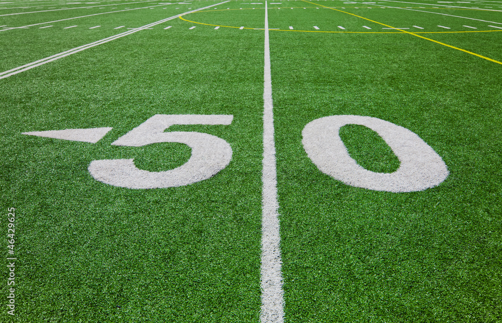 fifty yard line - football field