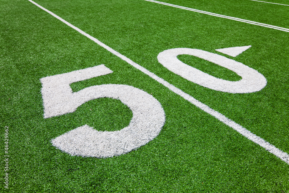 fifty yard line - football field
