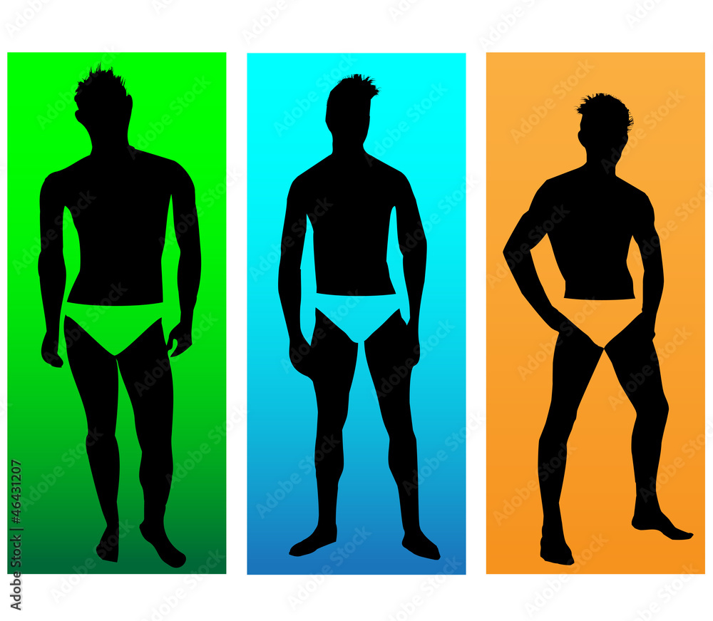 The silhouettes of men models.Vector The silhouettes of men models.Vector