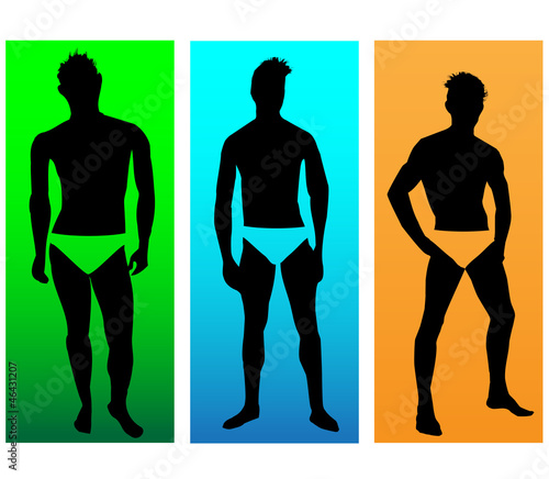 The silhouettes of men models.Vector